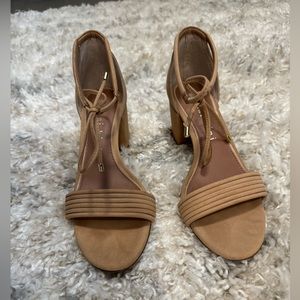 Gianni Bini Beige Block Sandals